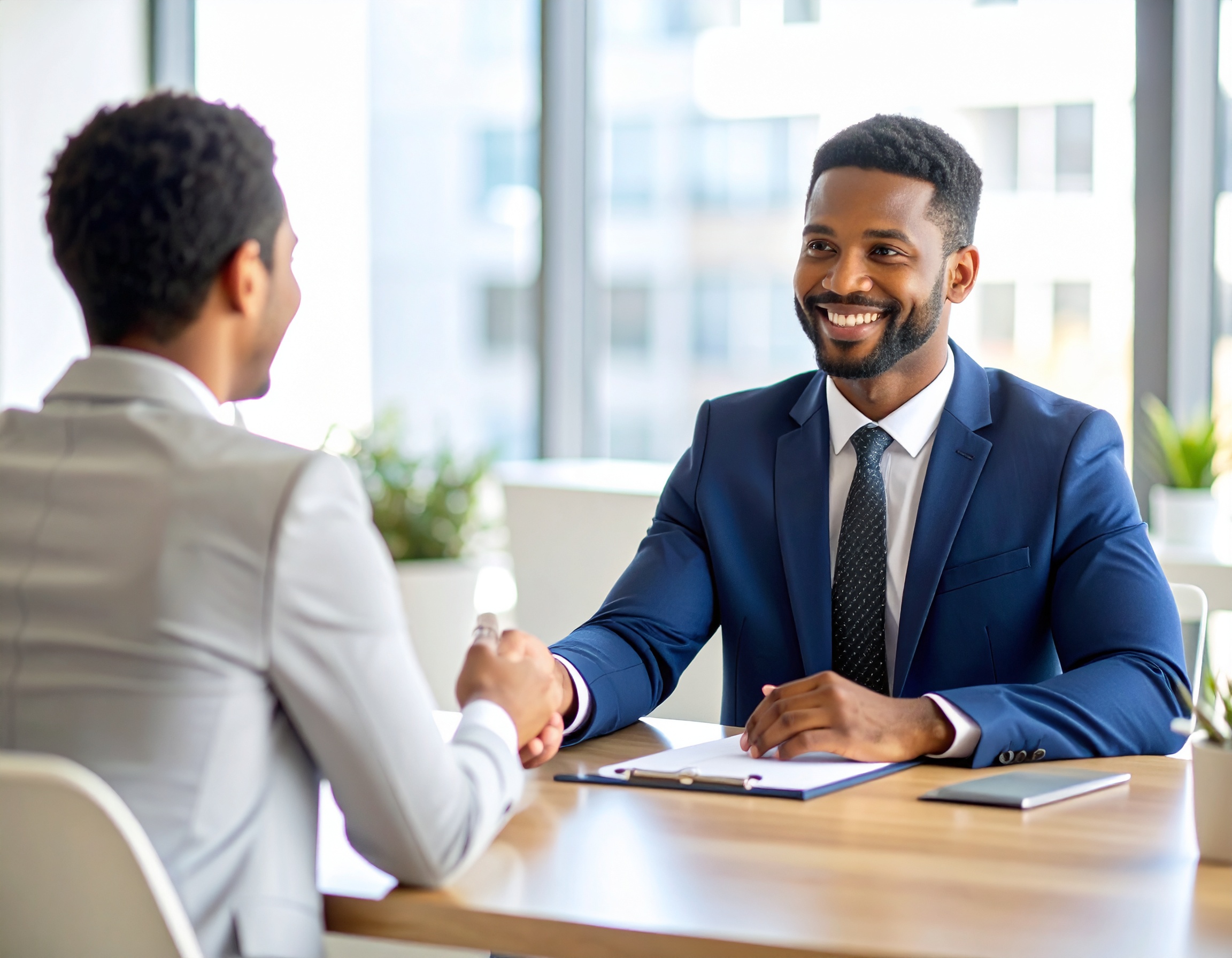 Warm, inviting scene of a friendly real estate agent meeting with a client, reflecting Delisa Miller’s personal service approach