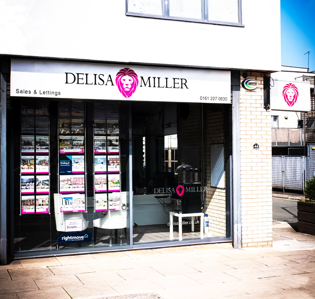 Delisa Miller Estate Agents Office – Manchester Homeowners Services Exterior view of Delisa Miller estate agents office front in Manchester, helping homeowners sell and let their properties.